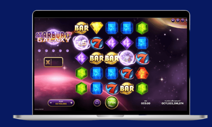 Play Starburst Galaxy by NetEnt at WOW Vegas.